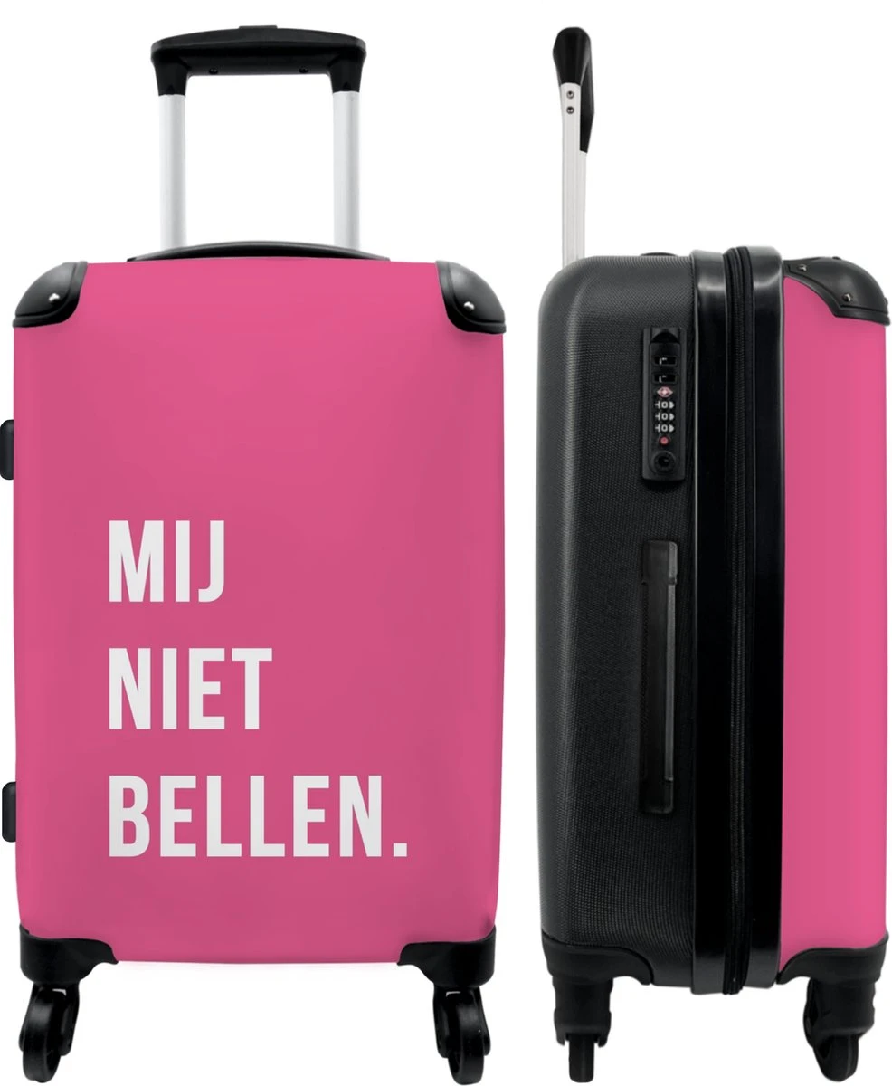 NoBoringSuitcases.com® Koffer Groot - Quotes - Spreuken - Mij Niet Bellen. - Roze - Wit - Trolley Koffer Met TSA-slot - Met Wielen - 90 Liter - Reiskoffer - 66 Cm 3 NoBoringSuitcases.com® Koffer Groot - Quotes - Spreuken - Mij Niet Bellen. - Roze - Wit - Trolley Koffer Met TSA-slot - Met Wielen - 90 Liter - Reiskoffer - 66 Cm